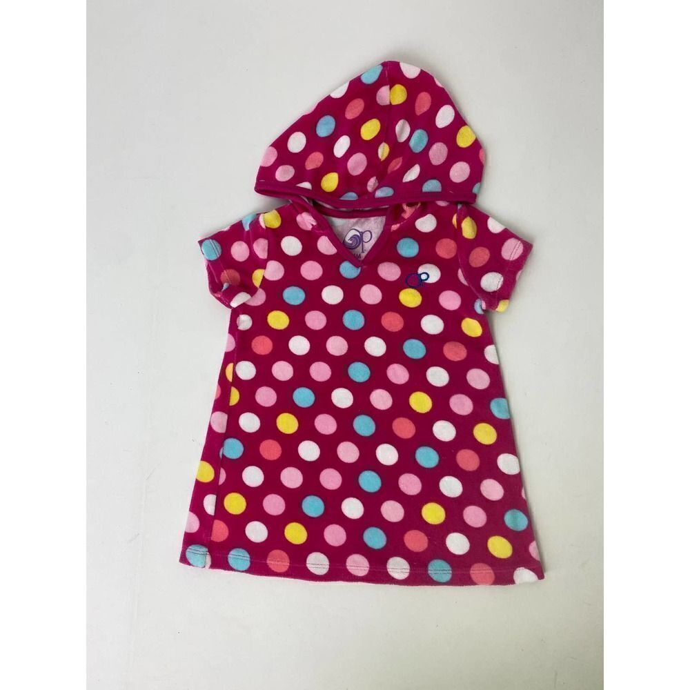 OP Ocean Pacific Pink Polka Dot Terrycloth Swim Cover - Size 24 Months